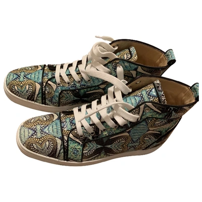 Pre-owned Christian Louboutin Louis Multicolour Python Trainers