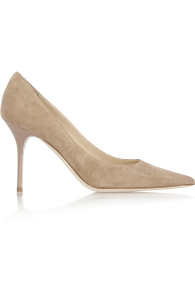 Jimmy Choo Agnes Suede Pumps In Neutrals