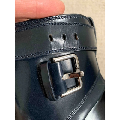 Pre-owned Dior Blue Leather Boots