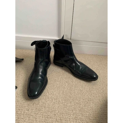 Pre-owned Dior Blue Leather Boots