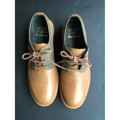 Pre-owned Barbour Beige Leather Lace Ups
