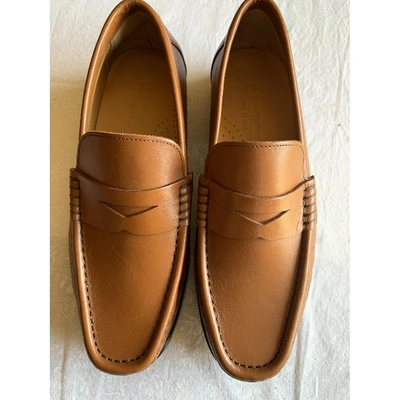 A. TESTONI' Pre-owned Leather Flats In Camel