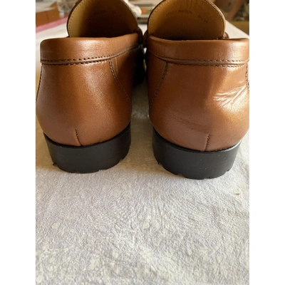 A. TESTONI' Pre-owned Leather Flats In Camel