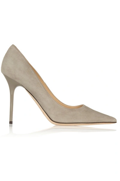 Jimmy Choo Abel Suede Pointy Toe Pumps In Neutrals