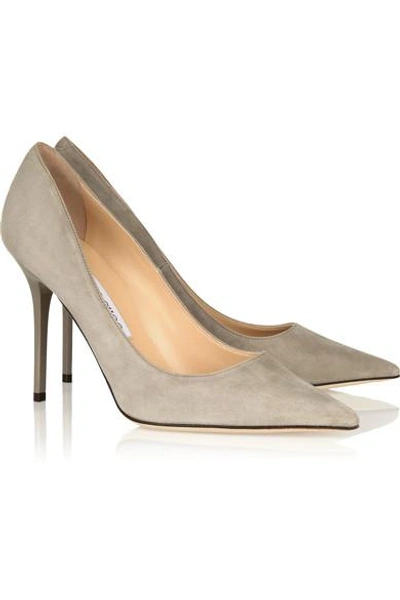 Shop Jimmy Choo Abel Suede Pumps In Neutrals