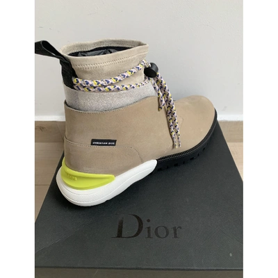 Pre-owned Dior Beige Suede Boots