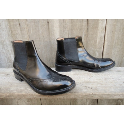 Pre-owned Fratelli Rossetti Patent Leather Boots In Black