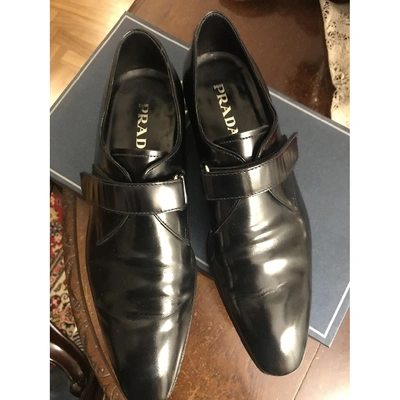 Pre-owned Prada Leather Flats In Black