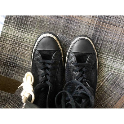 Pre-owned Jw Anderson Cloth High Trainers In Black