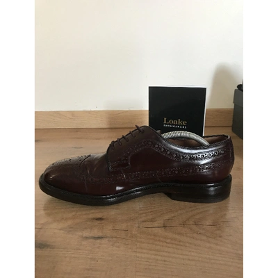 Pre-owned Loake Burgundy Leather Lace Ups