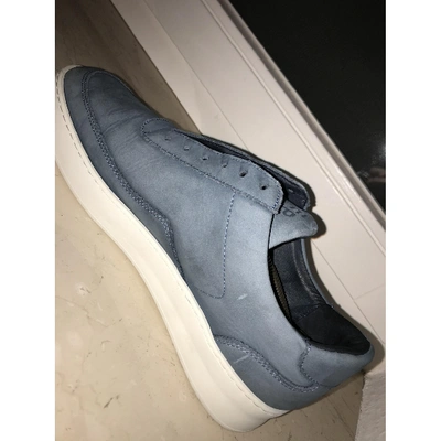 Pre-owned Filling Pieces Leather Low Trainers In Blue