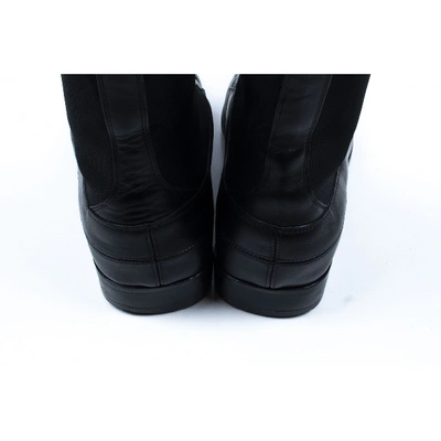 Pre-owned Dior Black Leather Boots