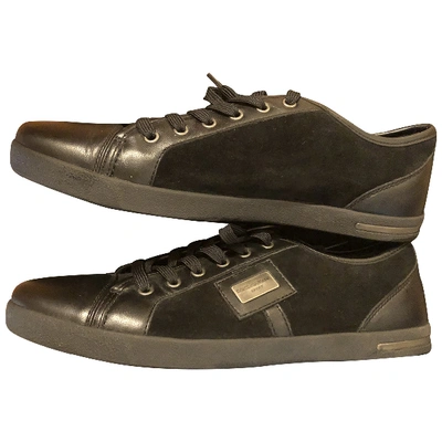 Pre-owned Dolce & Gabbana Black Leather Trainers