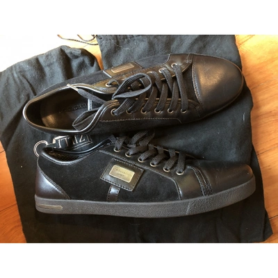 Pre-owned Dolce & Gabbana Black Leather Trainers