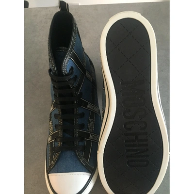 MOSCHINO Pre-owned Cloth Trainers In Blue