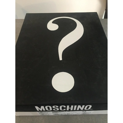 Pre-owned Moschino Cloth Trainers In Blue