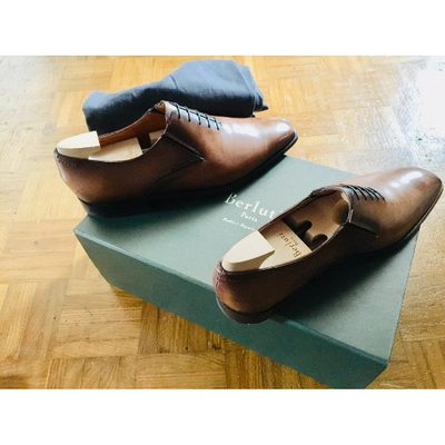 Pre-owned Berluti Leather Flats In Brown