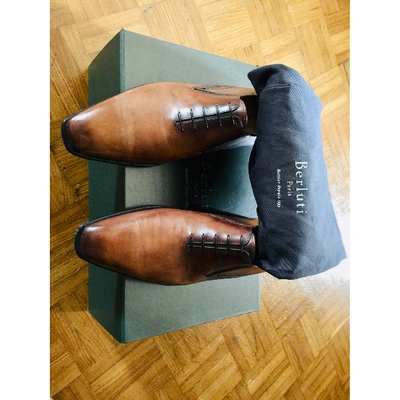 Pre-owned Berluti Leather Flats In Brown