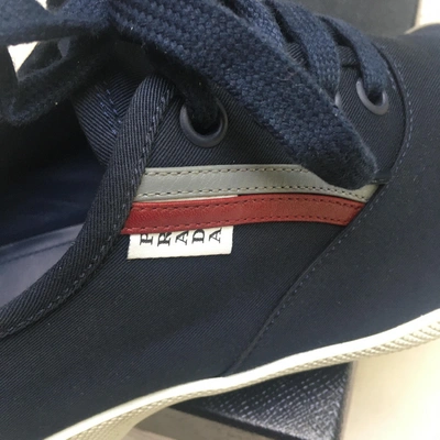 Pre-owned Prada Cloth Low Trainers In Blue