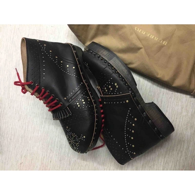 Pre-owned Burberry Black Leather Boots