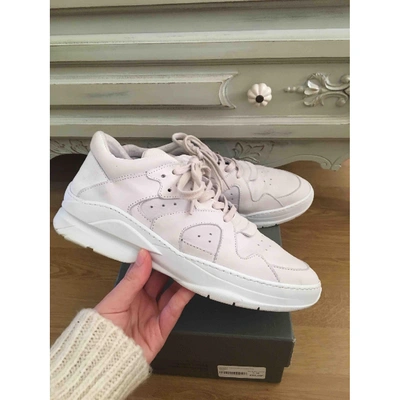 Pre-owned Filling Pieces Leather Low Trainers In Ecru