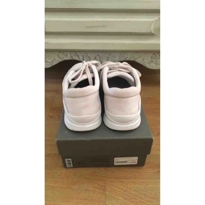 Pre-owned Filling Pieces Leather Low Trainers In Ecru