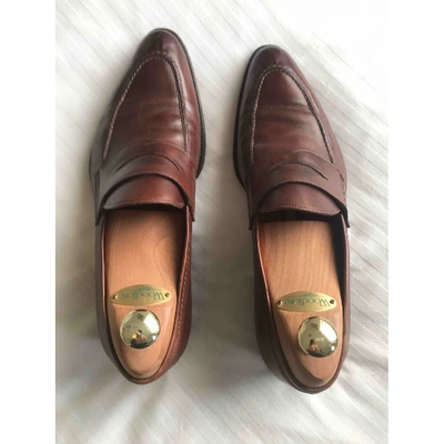 Pre-owned Stefano Ricci Brown Leather Flats