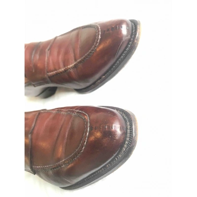 Pre-owned Stefano Ricci Brown Leather Flats