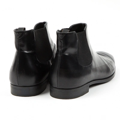 Pre-owned Emporio Armani Leather Boots In Black