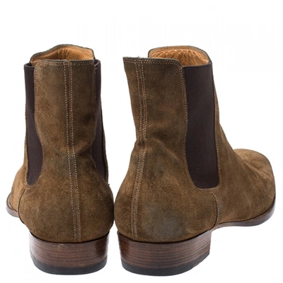 Pre-owned Saint Laurent Brown Suede Boots