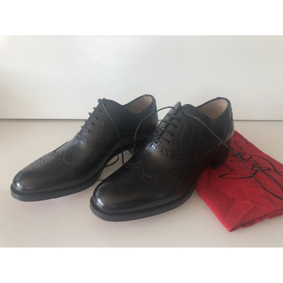 Pre-owned Christian Louboutin Black Leather Lace Ups