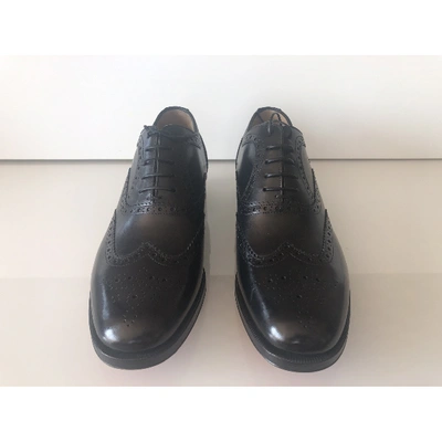 Pre-owned Christian Louboutin Black Leather Lace Ups