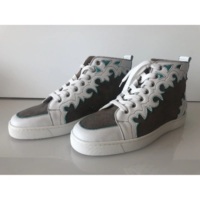 Pre-owned Christian Louboutin Brown Suede Trainers