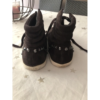 Pre-owned Ash Leather High Trainers In Brown