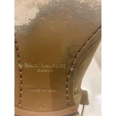 Pre-owned Saint Laurent Wyatt Jodphur Boots In Camel