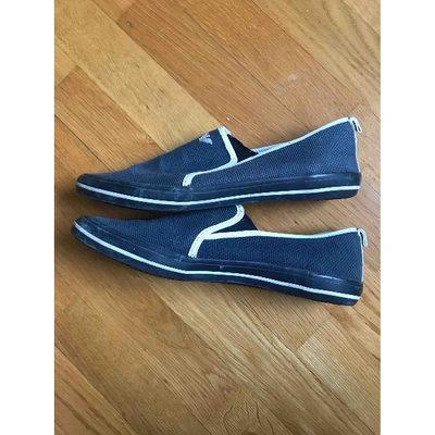 Pre-owned Armani Jeans Cloth Flats In Blue