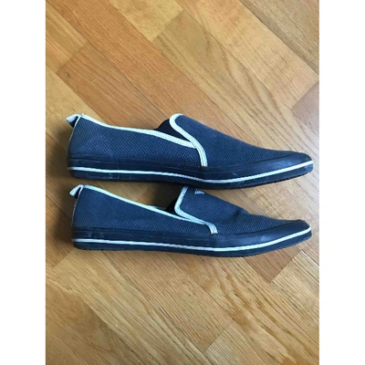 Pre-owned Armani Jeans Cloth Flats In Blue