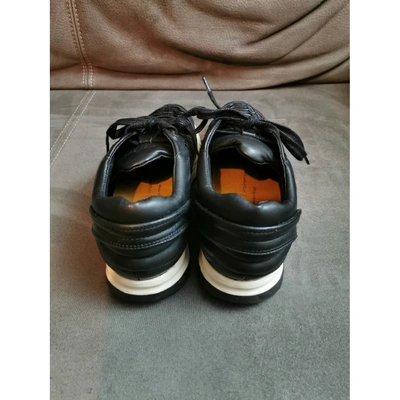 Pre-owned Filling Pieces Leather Low Trainers In Black