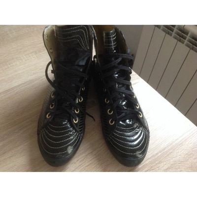 Pre-owned Fendi Black Patent Leather Trainers