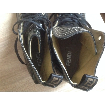 Pre-owned Fendi Black Patent Leather Trainers