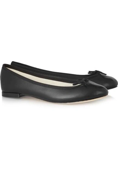 Shop Repetto The Cendrillon Leather Ballet Flats In Black