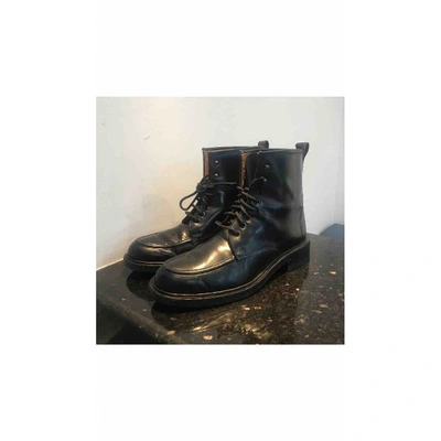 Pre-owned Gucci Leather Boots In Black