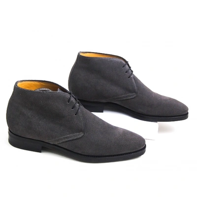 Pre-owned Canali Anthracite Suede Boots