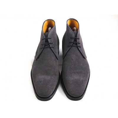 Pre-owned Canali Anthracite Suede Boots