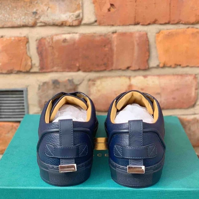 Pre-owned Buscemi Leather Low Trainers In Blue