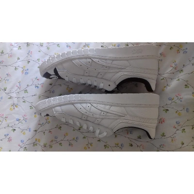 Pre-owned Asics Leather Low Trainers In White