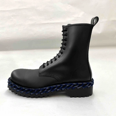 Pre-owned Balenciaga Strike Black Leather Boots