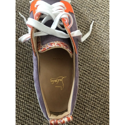 Pre-owned Christian Louboutin Low Trainers In Purple