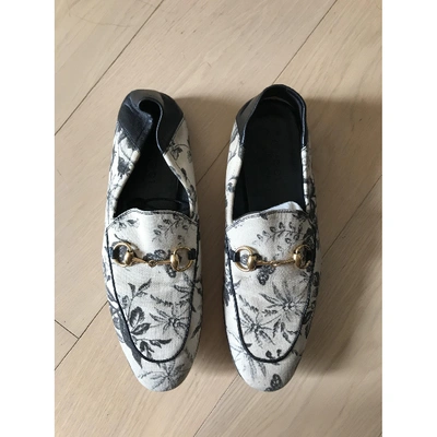 Pre-owned Gucci Brixton Beige Leather Flats