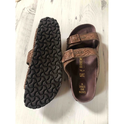 Pre-owned Birkenstock Leather Sandals In Brown
